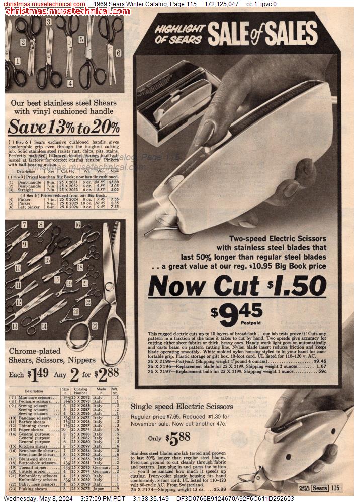 1969 Sears Winter Catalog, Page 115