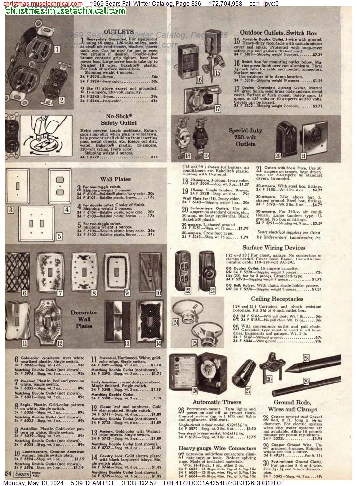 1969 Sears Fall Winter Catalog, Page 826