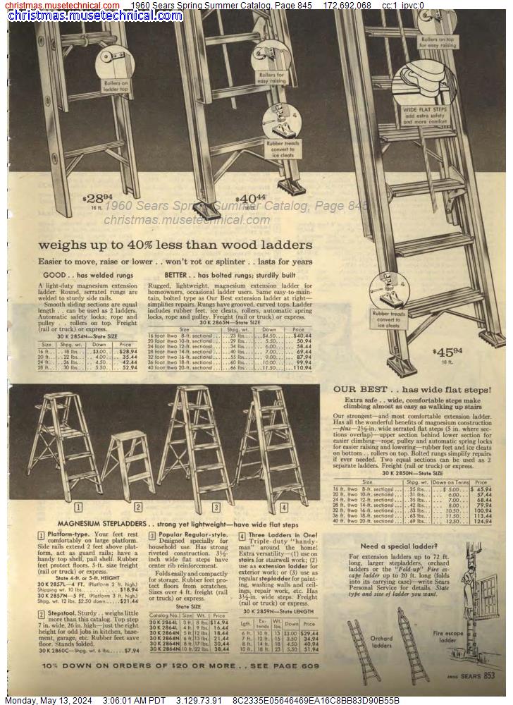 1960 Sears Spring Summer Catalog, Page 845