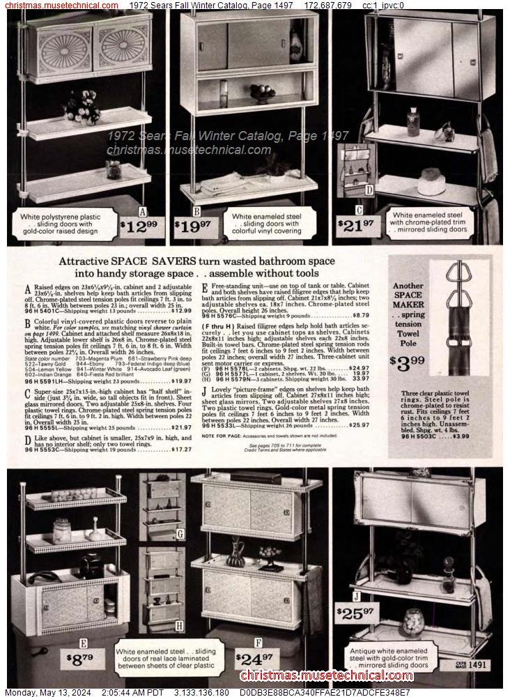 1972 Sears Fall Winter Catalog, Page 1497