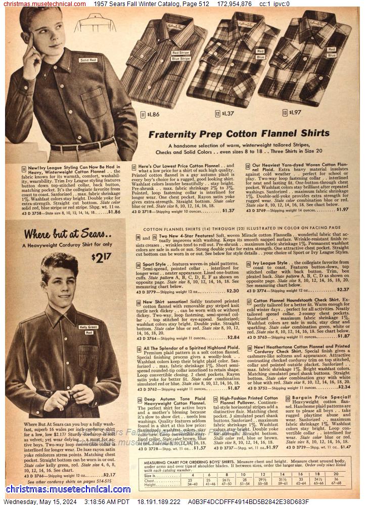 1957 Sears Fall Winter Catalog, Page 512
