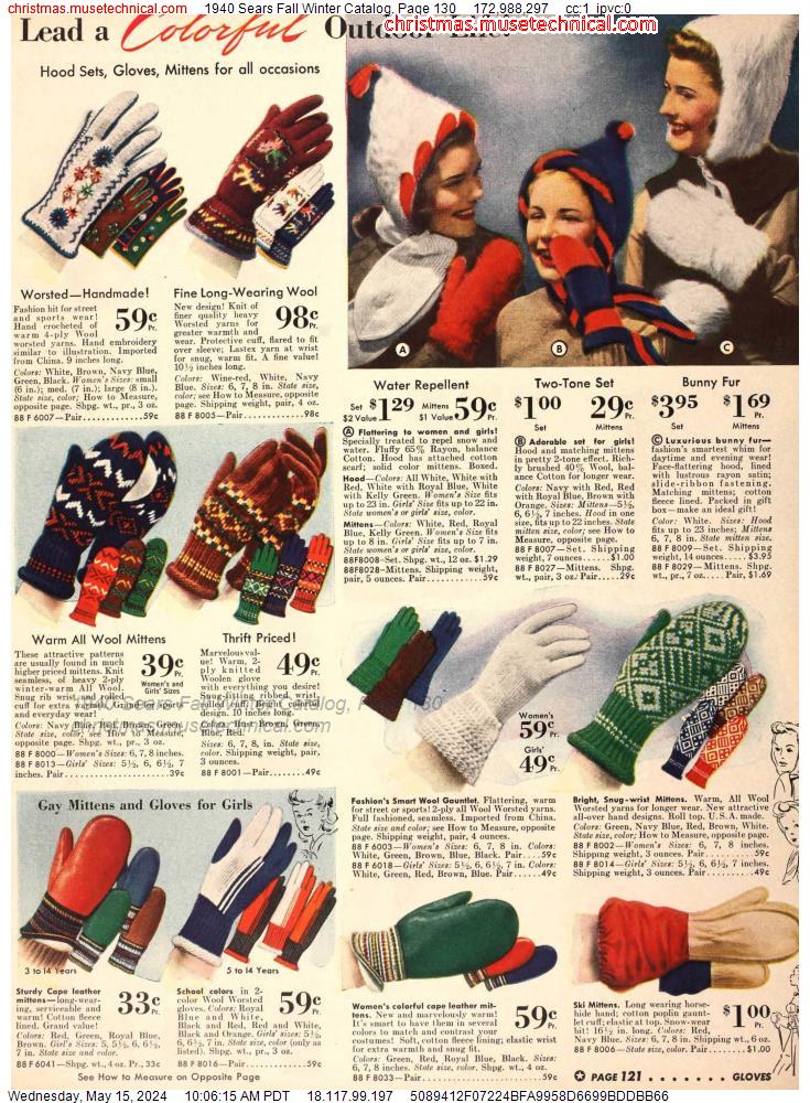 1940 Sears Fall Winter Catalog, Page 130