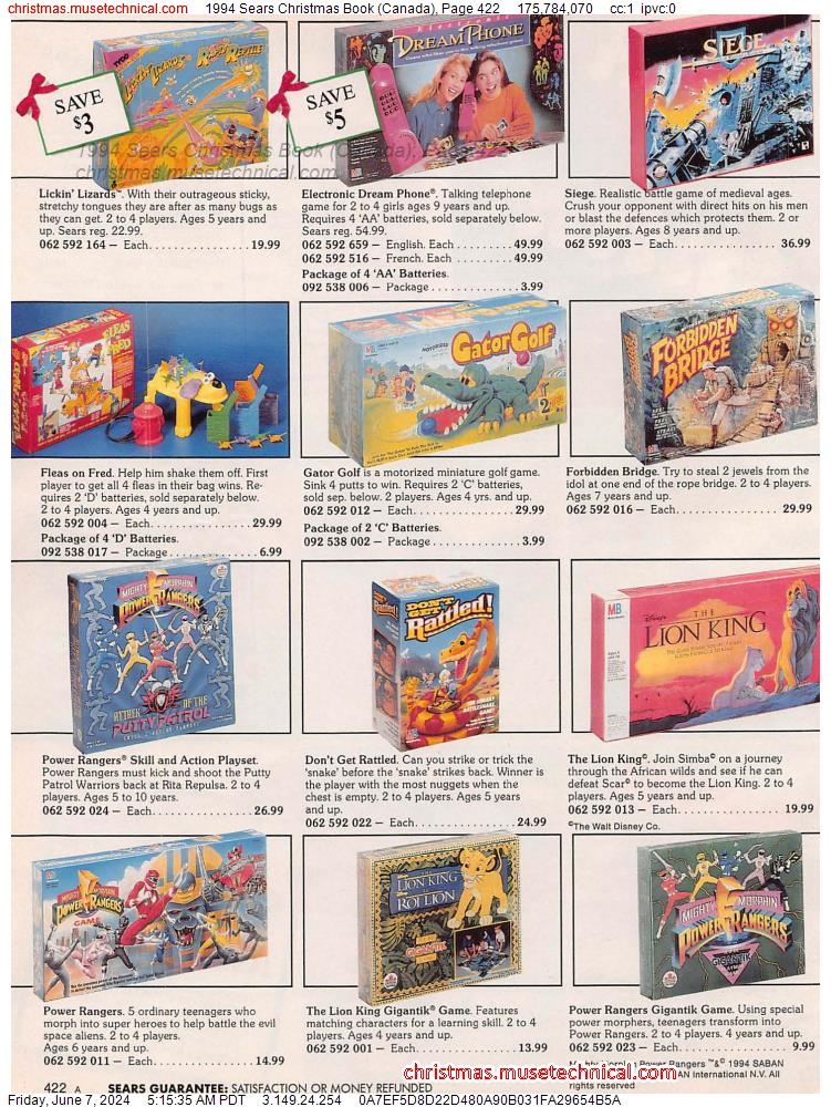1994 Sears Christmas Book (Canada), Page 422