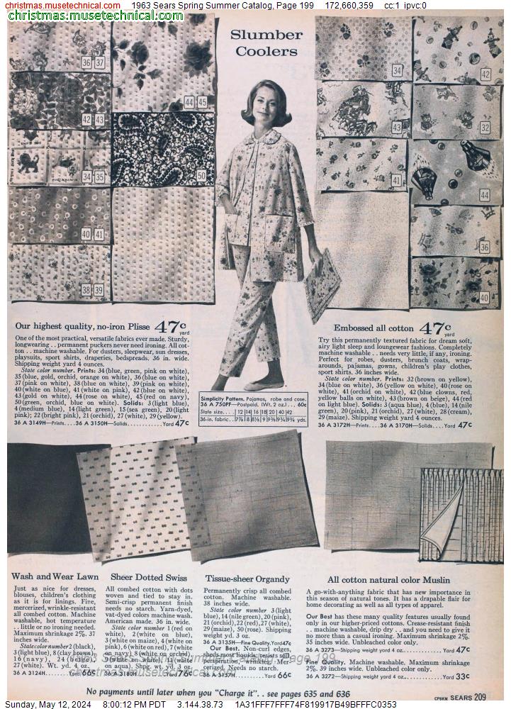 1963 Sears Spring Summer Catalog, Page 199