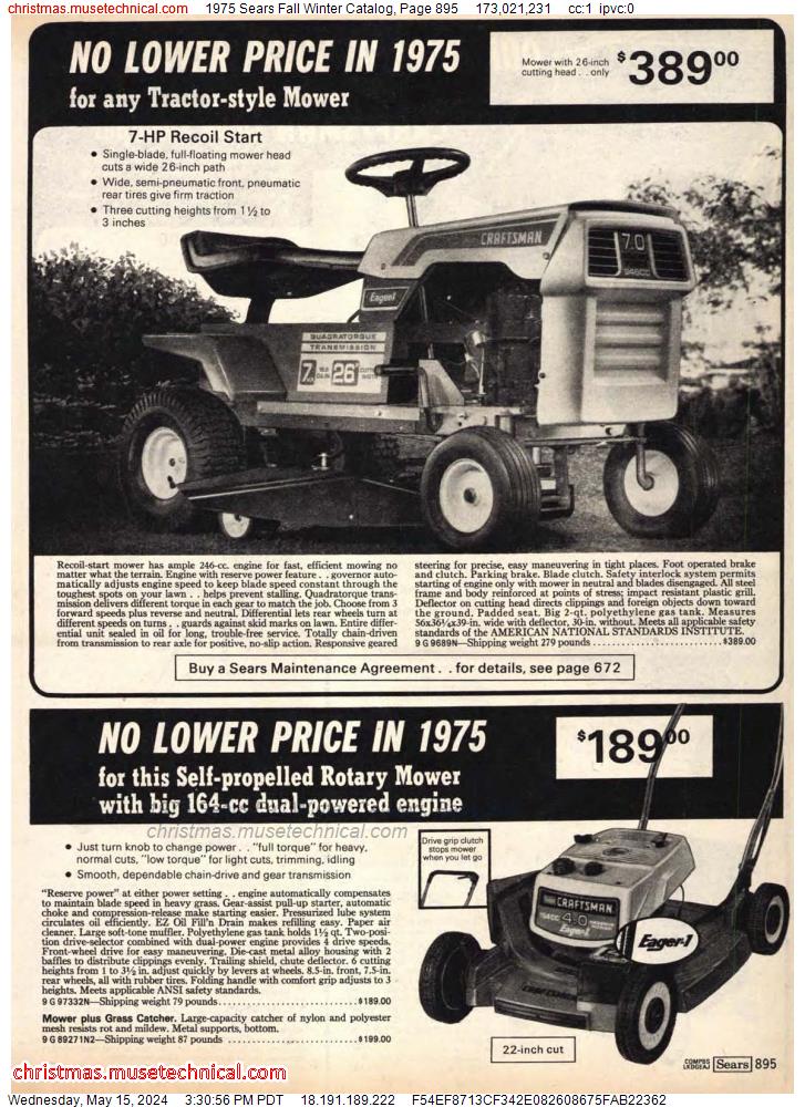 1975 Sears Fall Winter Catalog, Page 895