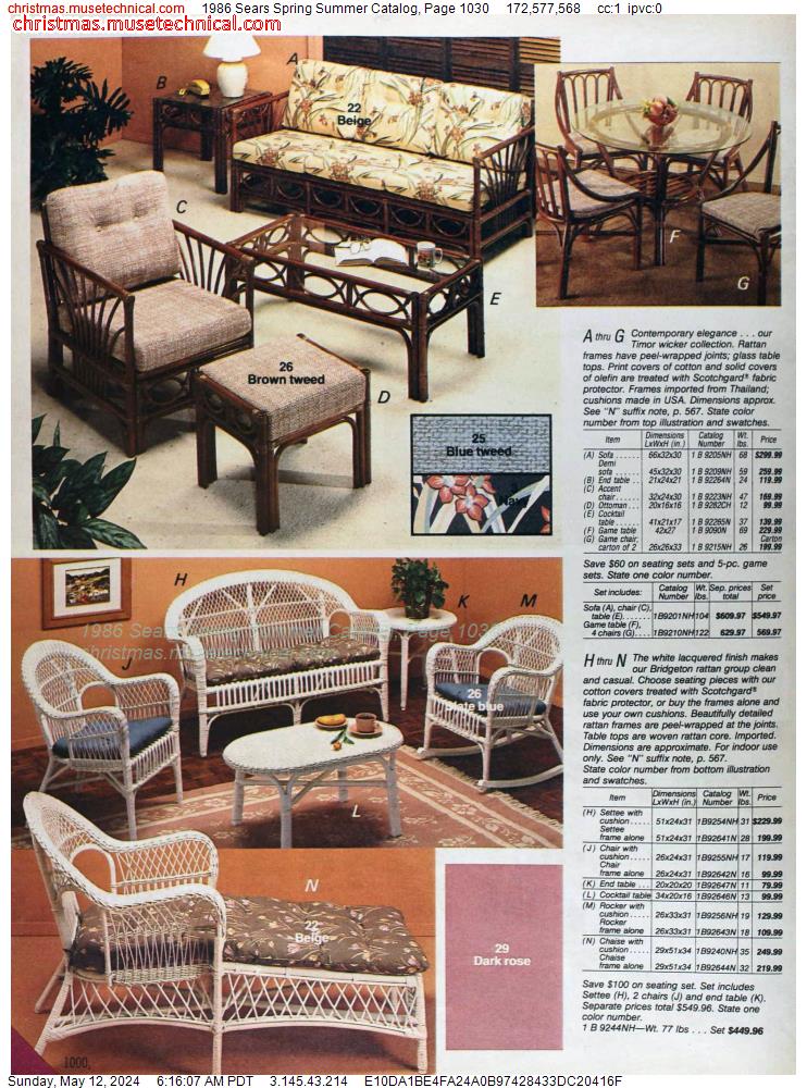 1986 Sears Spring Summer Catalog, Page 1030