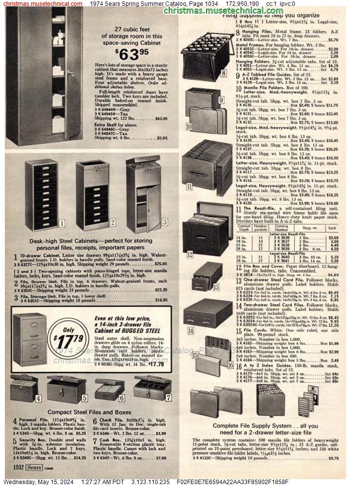 1974 Sears Spring Summer Catalog, Page 1034
