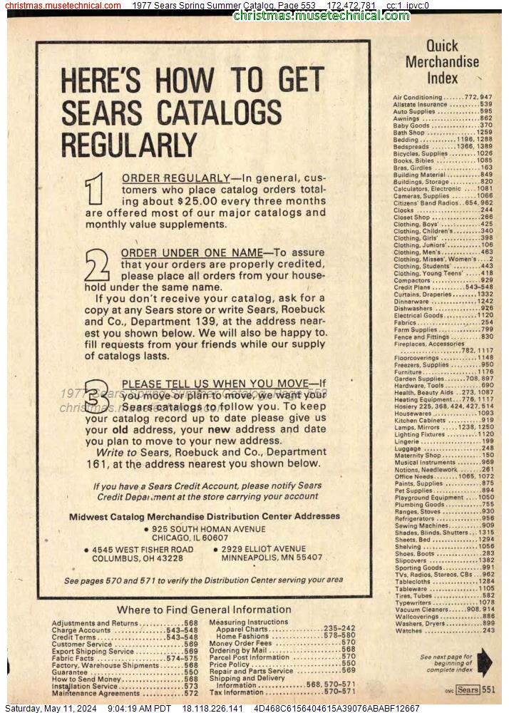 1977 Sears Spring Summer Catalog, Page 553