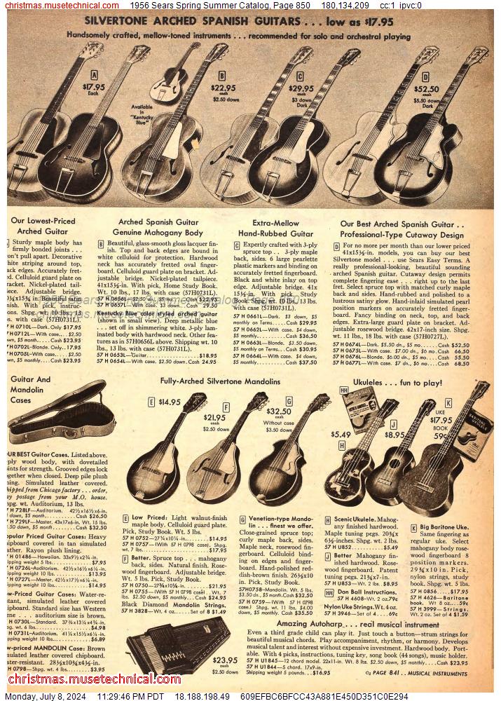1956 Sears Spring Summer Catalog, Page 850