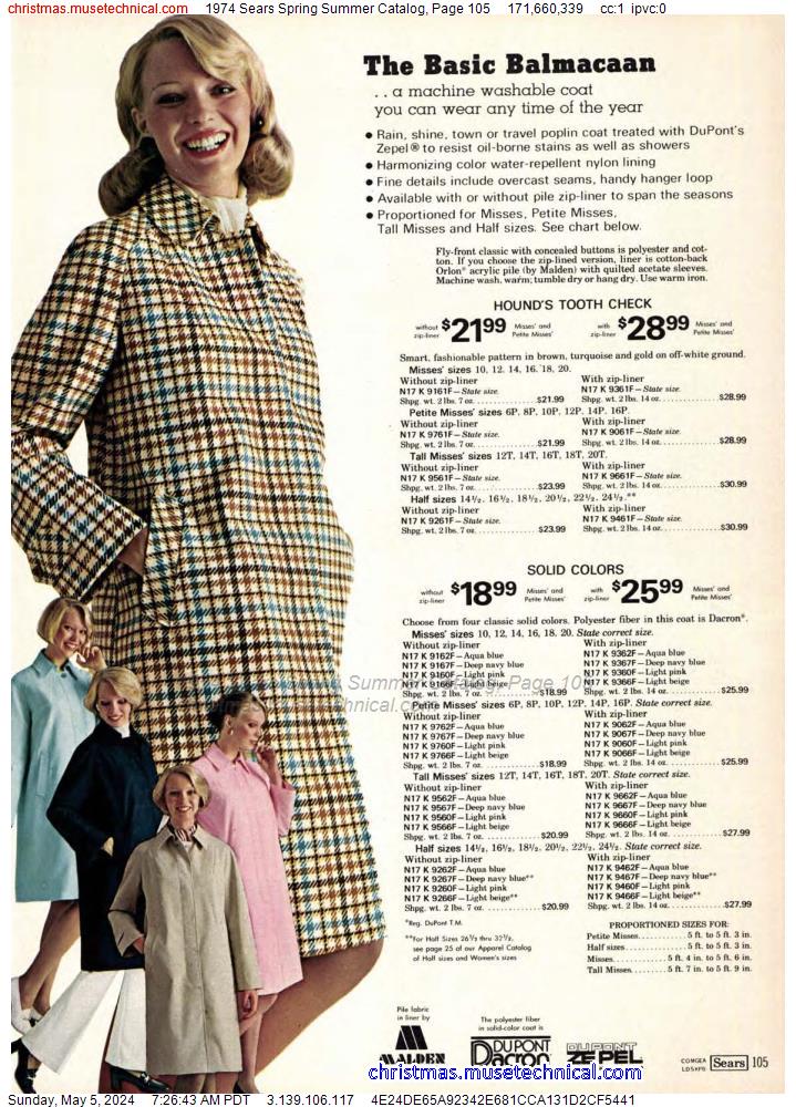 1974 Sears Spring Summer Catalog, Page 105