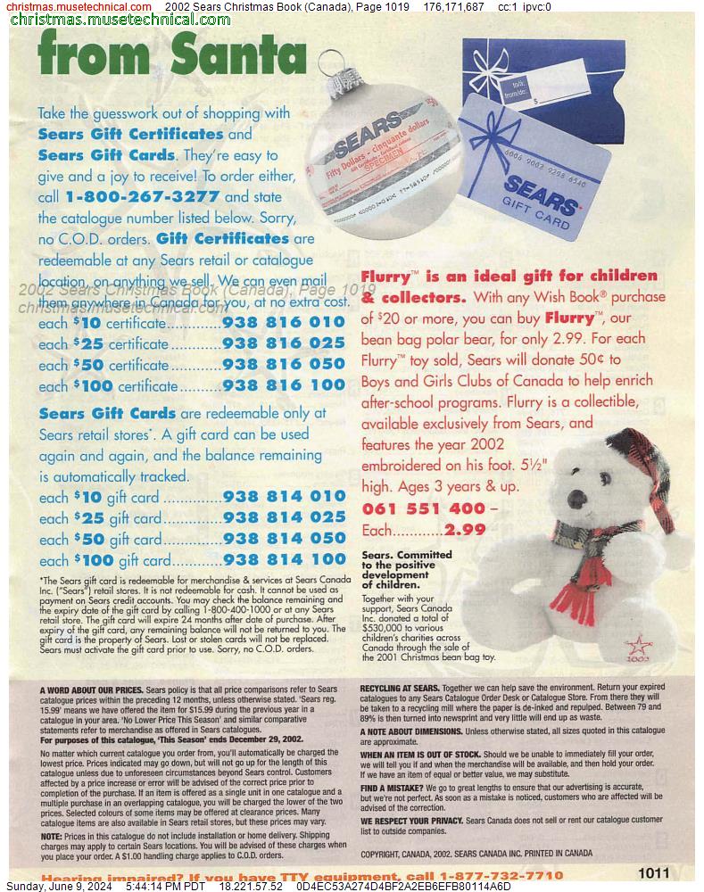 2002 Sears Christmas Book (Canada), Page 1019