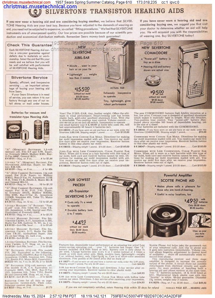 1957 Sears Spring Summer Catalog, Page 610