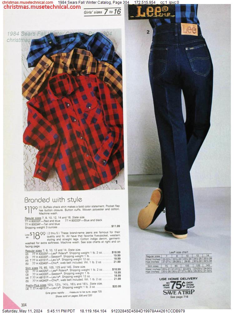 1984 Sears Fall Winter Catalog, Page 304