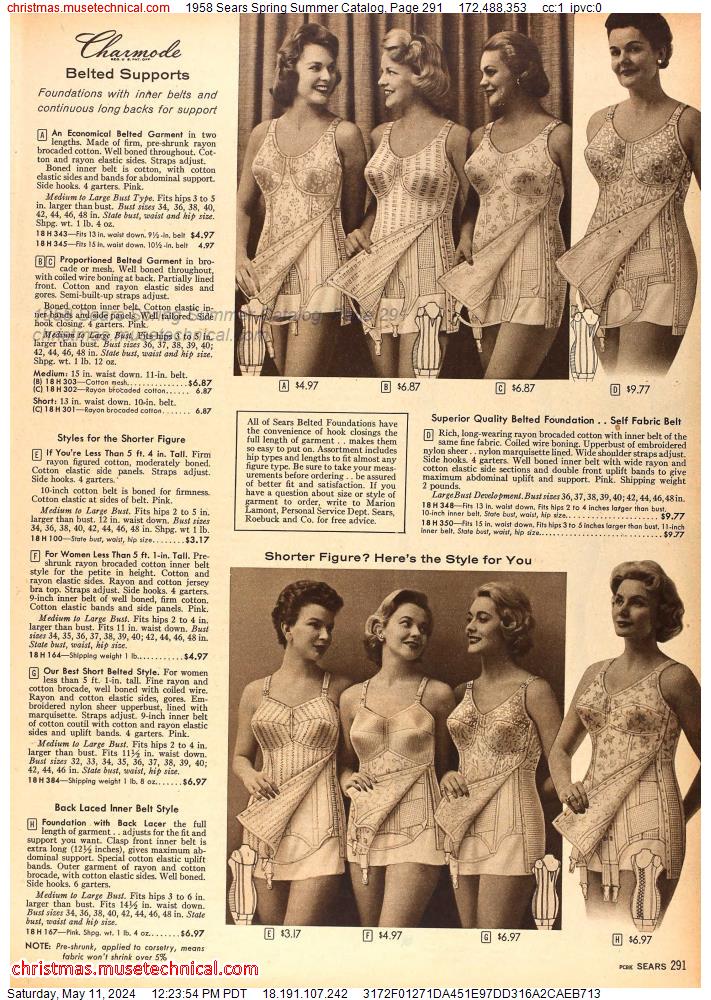 1958 Sears Spring Summer Catalog, Page 291