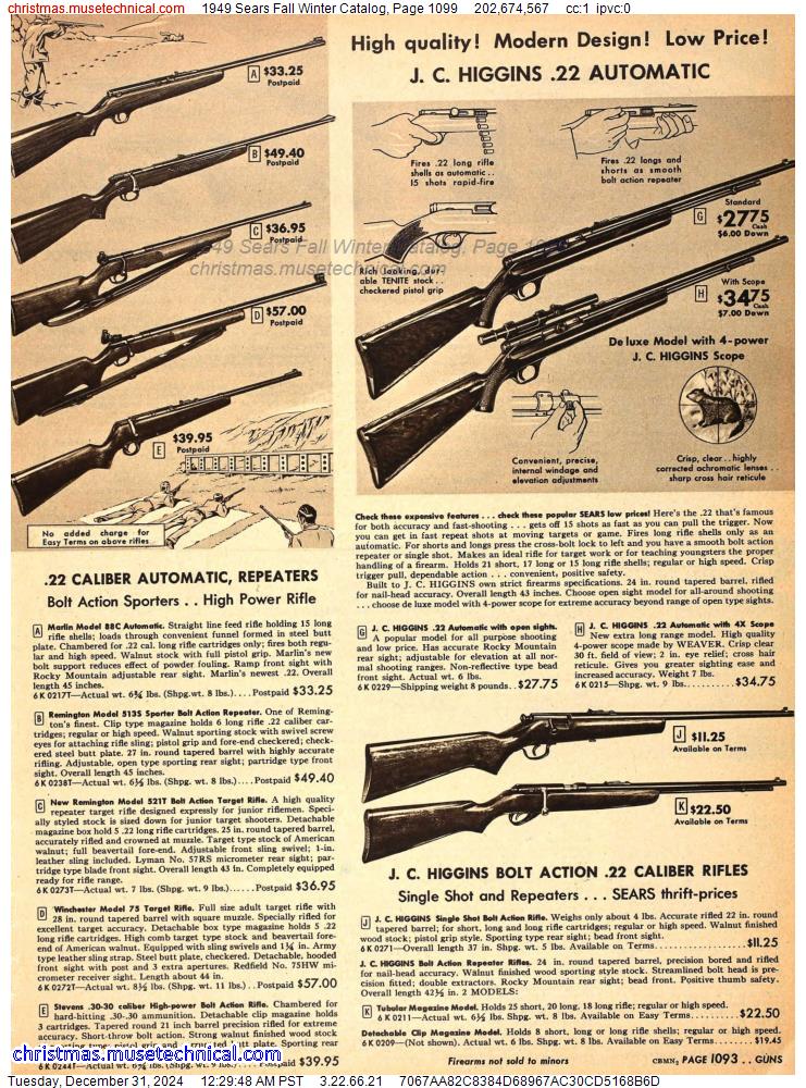 1949 Sears Fall Winter Catalog, Page 1099