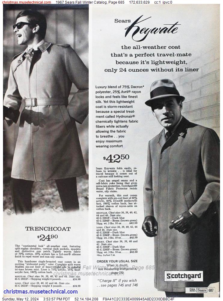 1967 Sears Fall Winter Catalog, Page 685