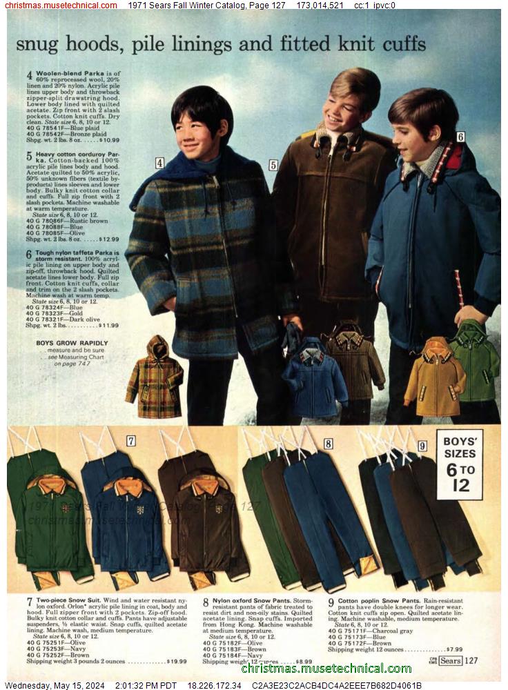 1971 Sears Fall Winter Catalog, Page 127
