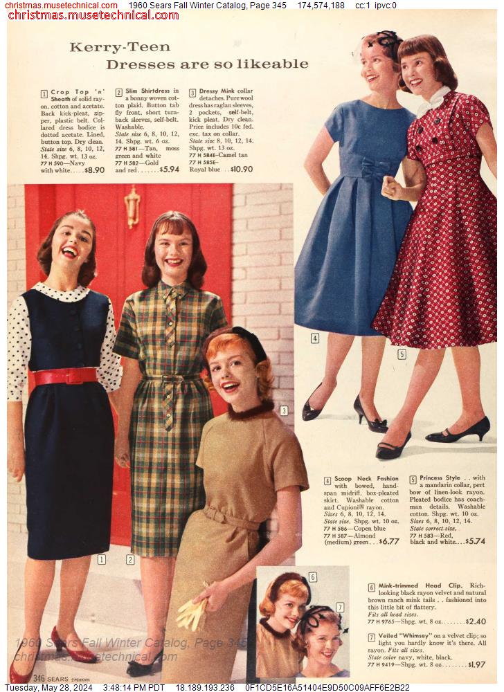 1960 Sears Fall Winter Catalog, Page 345 - Catalogs & Wishbooks