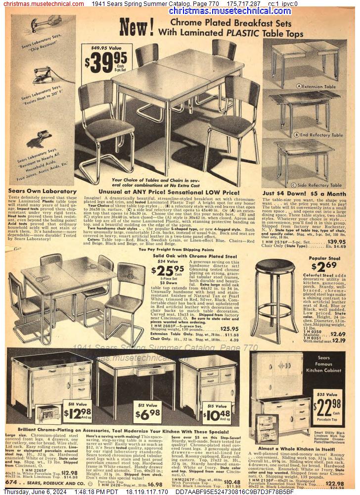 1941 Sears Spring Summer Catalog, Page 770