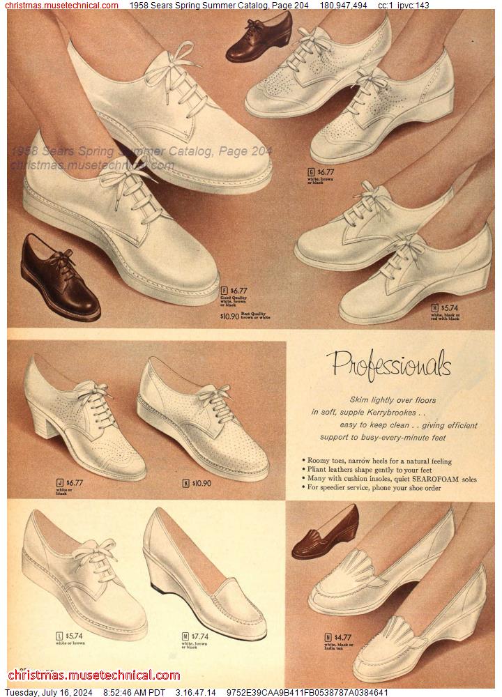 1958 Sears Spring Summer Catalog, Page 204