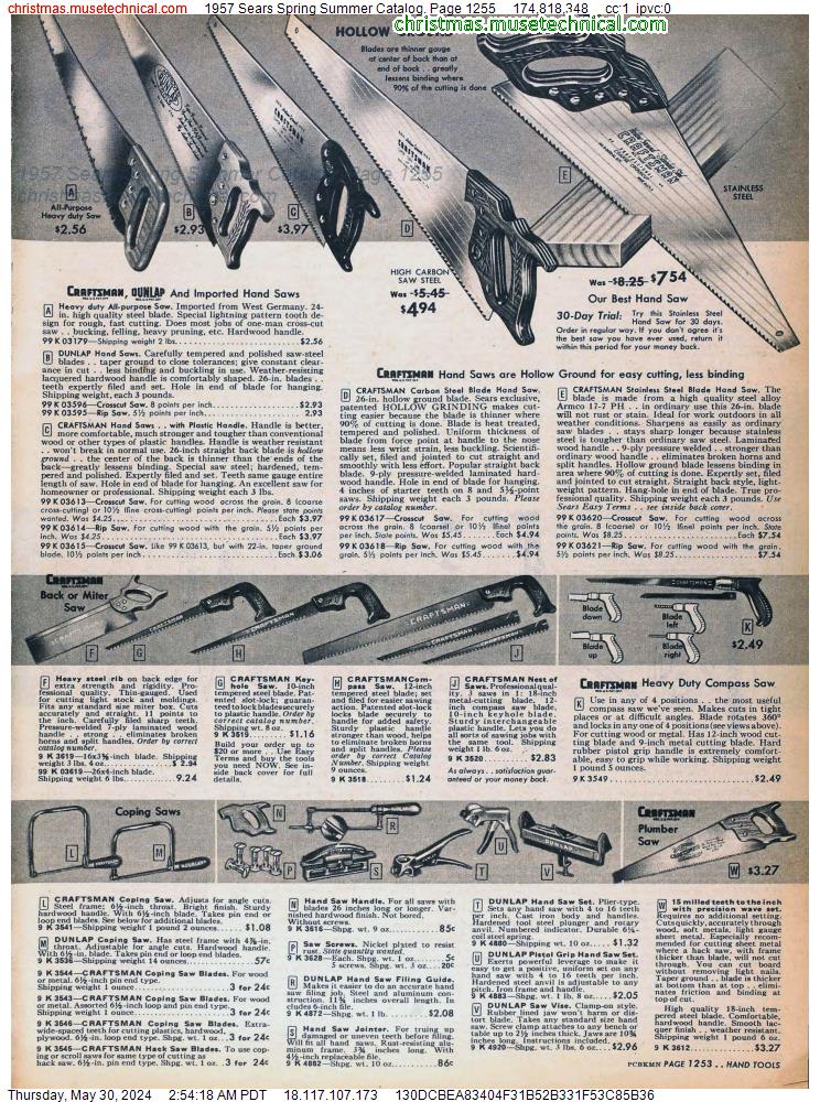 1957 Sears Spring Summer Catalog, Page 1255