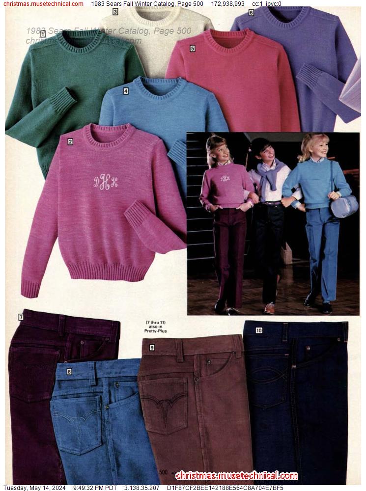 1983 Sears Fall Winter Catalog, Page 500