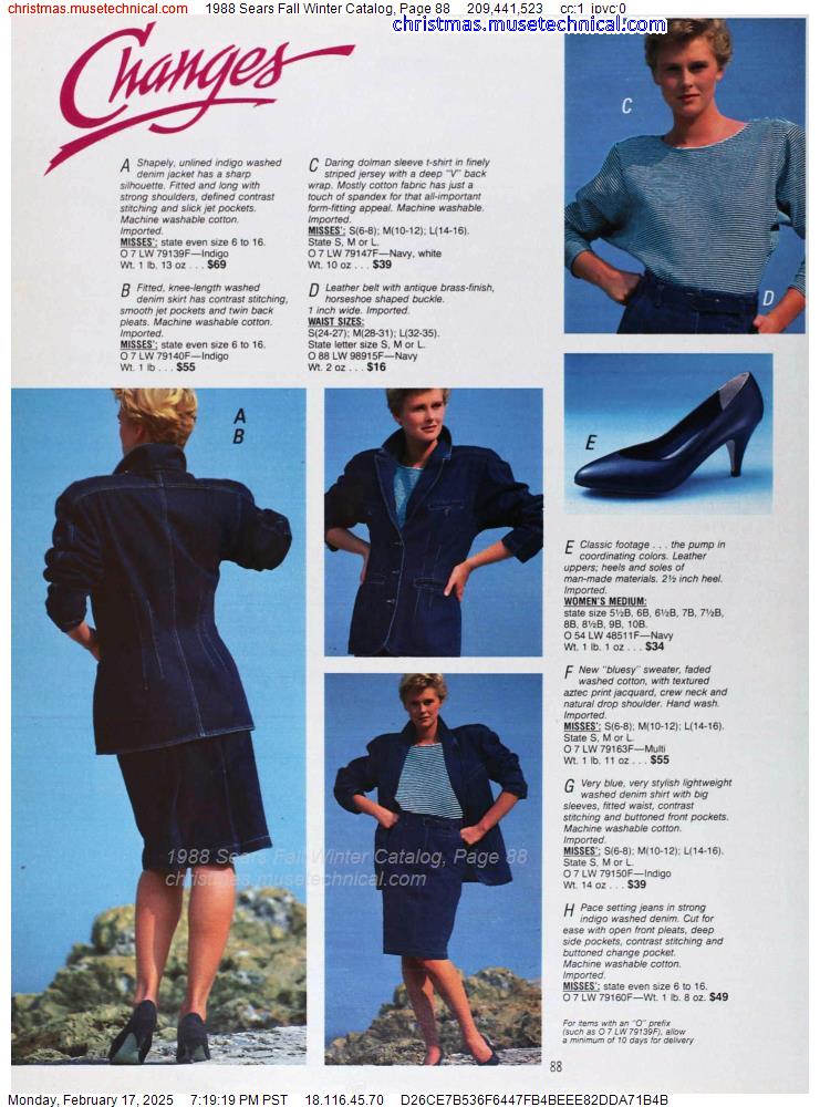 1988 Sears Fall Winter Catalog, Page 88