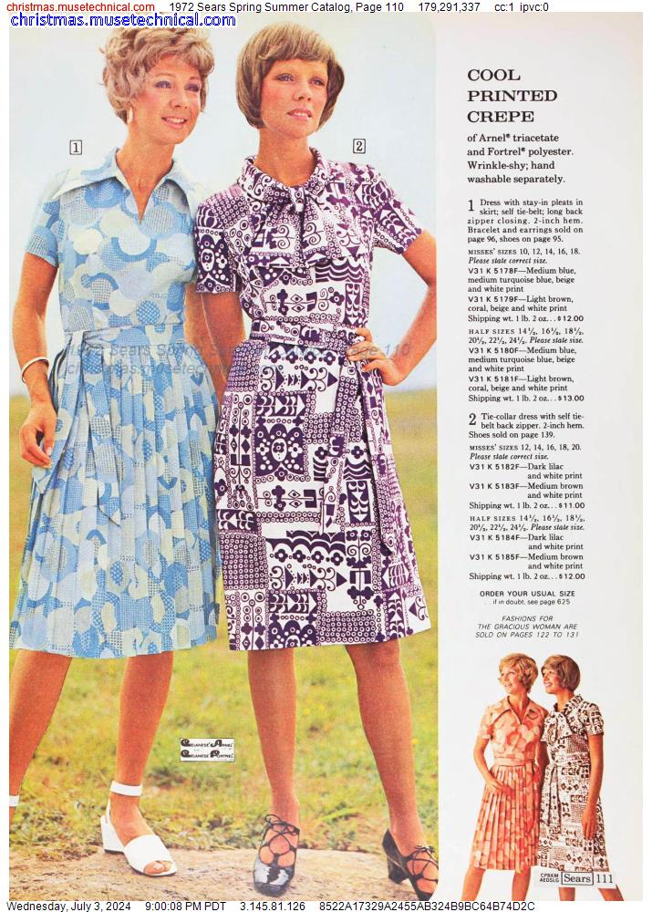 1972 Sears Spring Summer Catalog, Page 110