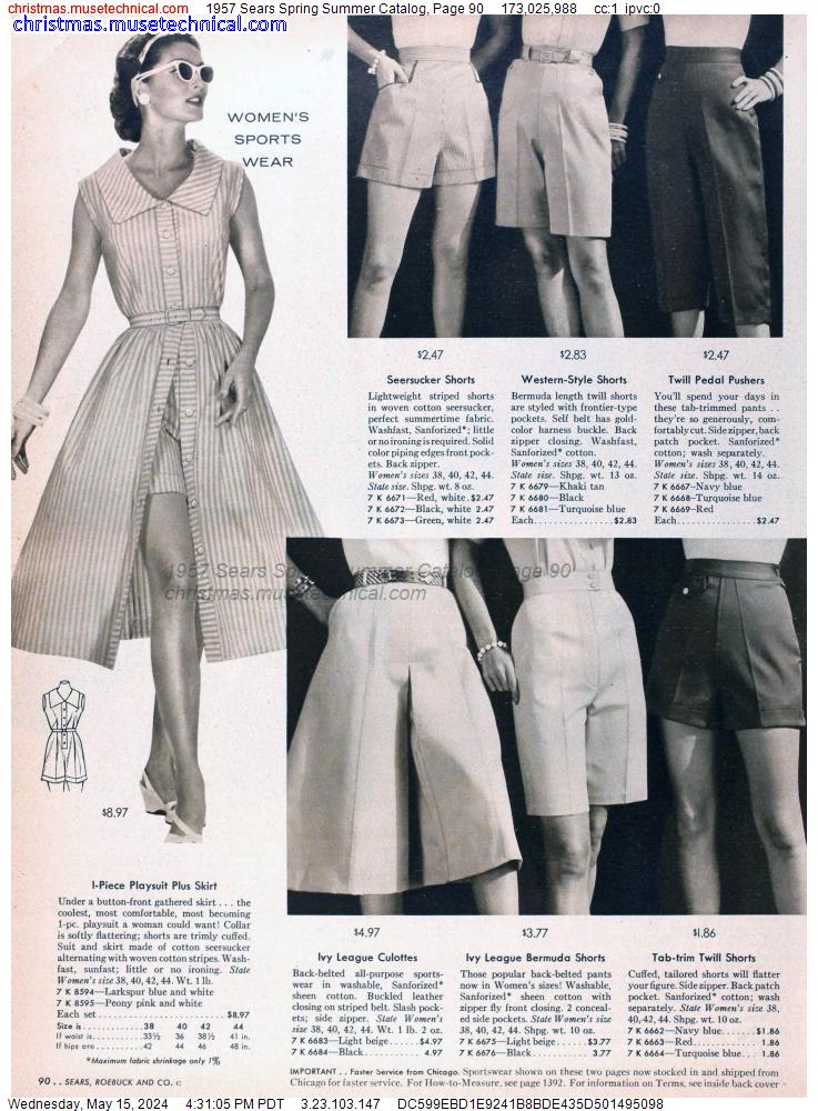 1957 Sears Spring Summer Catalog, Page 90