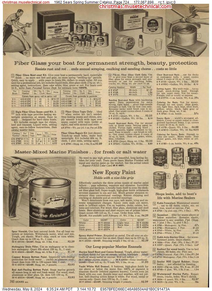 1962 Sears Spring Summer Catalog, Page 724