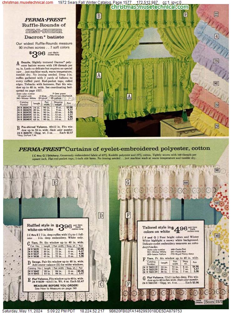 1972 Sears Fall Winter Catalog, Page 1577