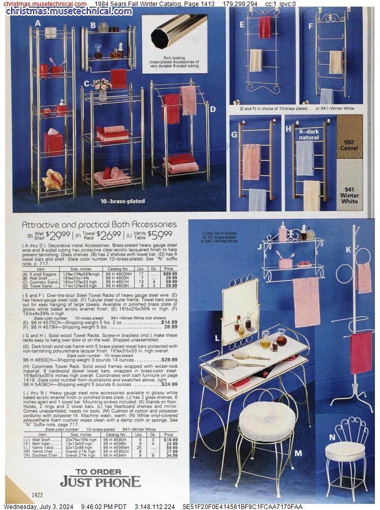1984 Sears Fall Winter Catalog, Page 1413