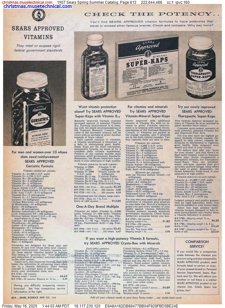 1957 Sears Spring Summer Catalog, Page 613