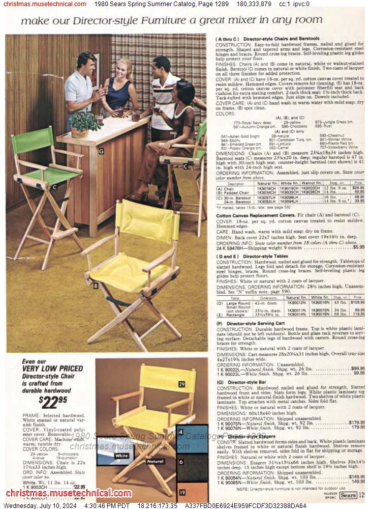 1980 Sears Spring Summer Catalog, Page 1289