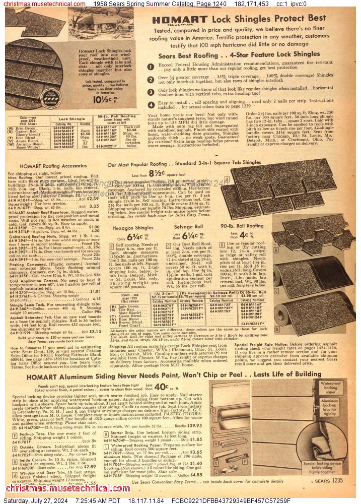 1958 Sears Spring Summer Catalog, Page 1240