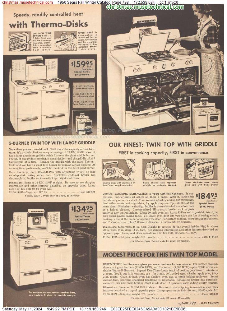 1950 Sears Fall Winter Catalog, Page 798