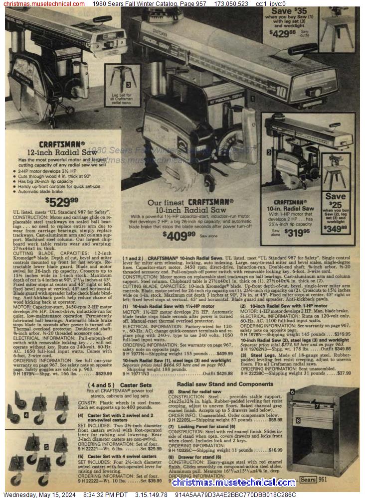 1980 Sears Fall Winter Catalog, Page 957
