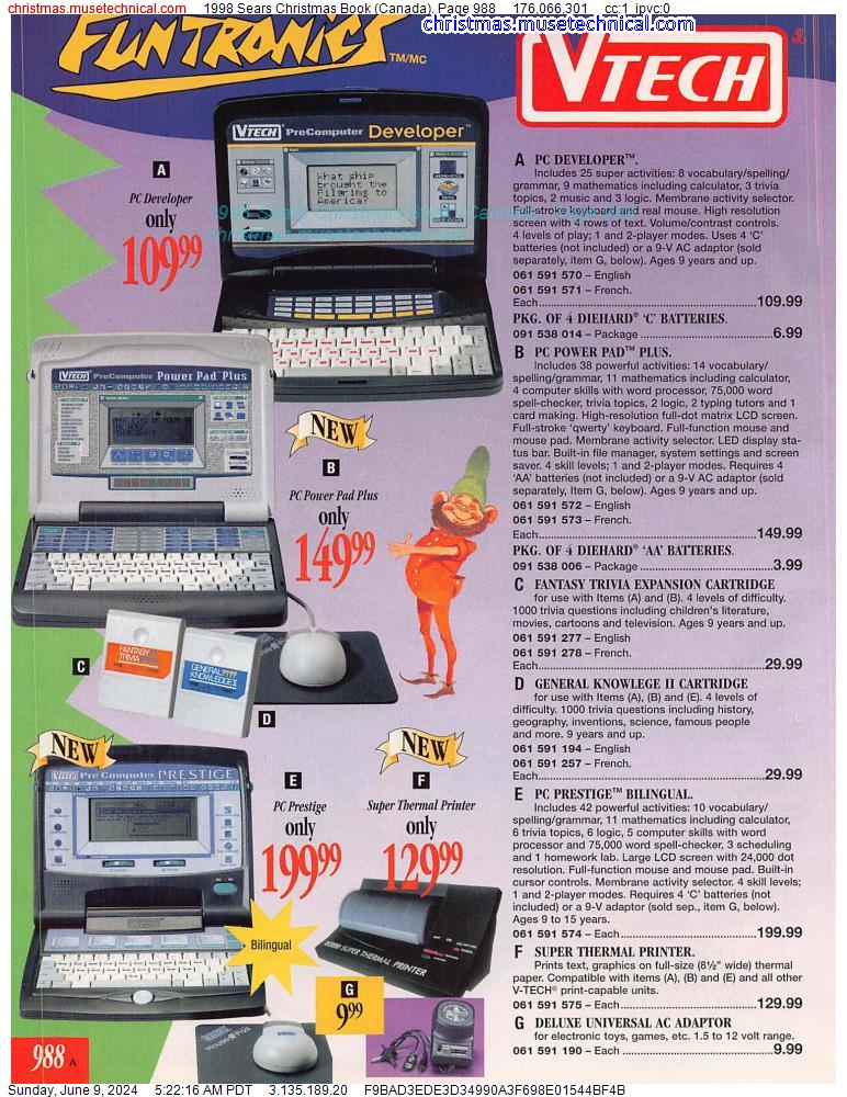 1998 Sears Christmas Book (Canada), Page 988