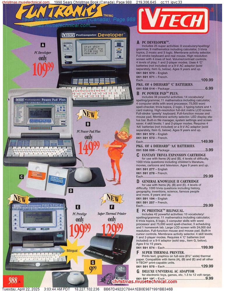 1998 Sears Christmas Book (Canada), Page 988