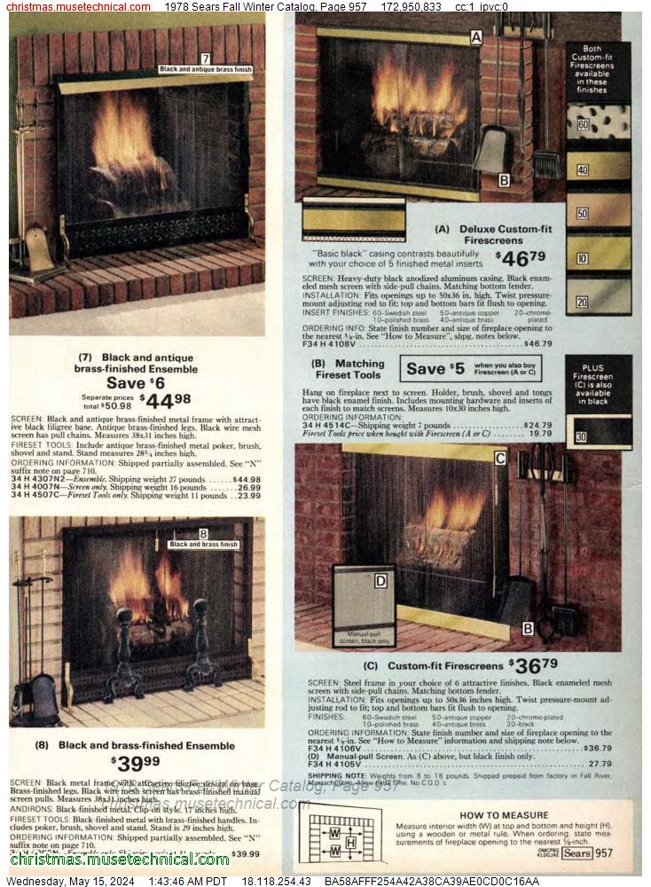 1978 Sears Fall Winter Catalog, Page 957