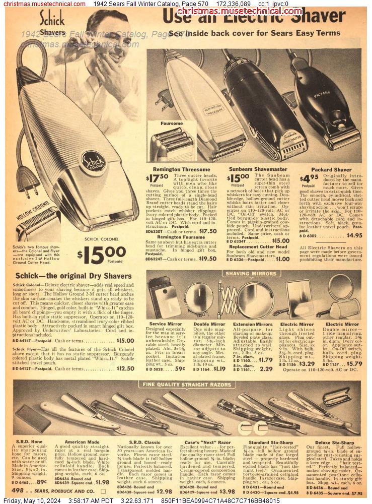 1942 Sears Fall Winter Catalog, Page 570