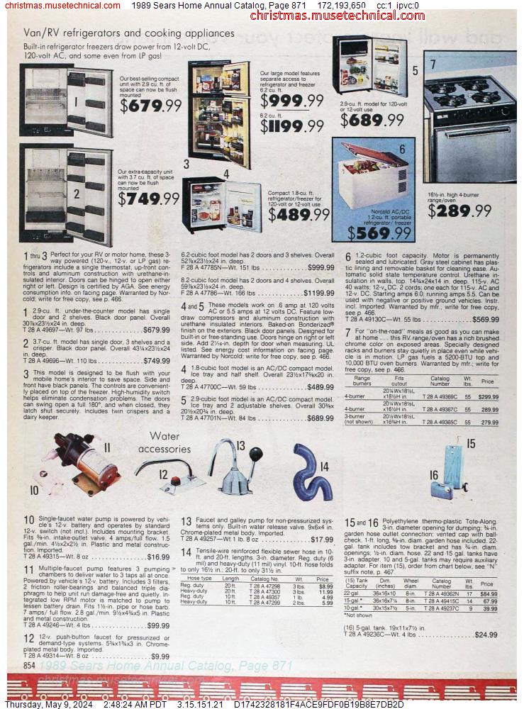1989 Sears Home Annual Catalog, Page 871