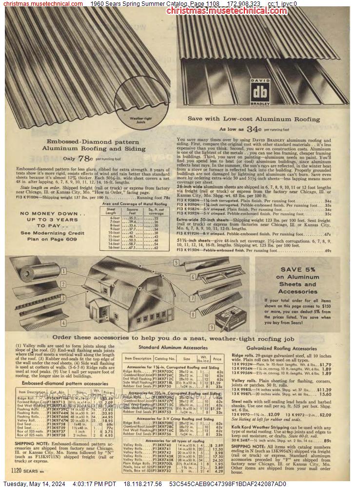 1960 Sears Spring Summer Catalog, Page 1108