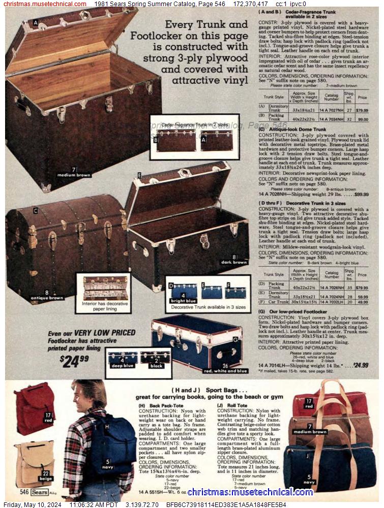 1981 Sears Spring Summer Catalog, Page 546
