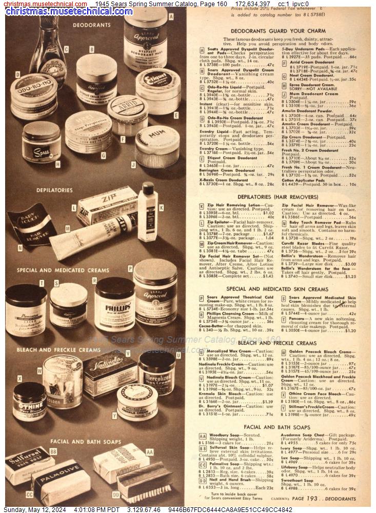 1945 Sears Spring Summer Catalog, Page 160