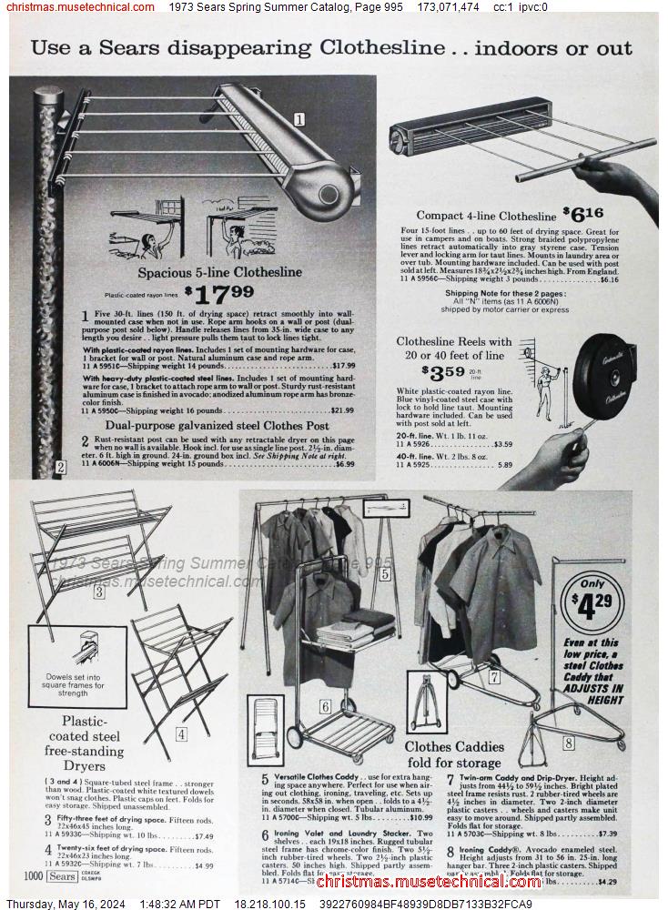 1973 Sears Spring Summer Catalog, Page 995