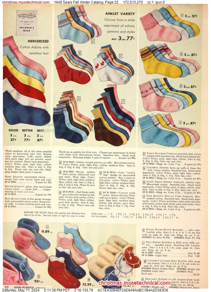 1948 Sears Fall Winter Catalog, Page 22