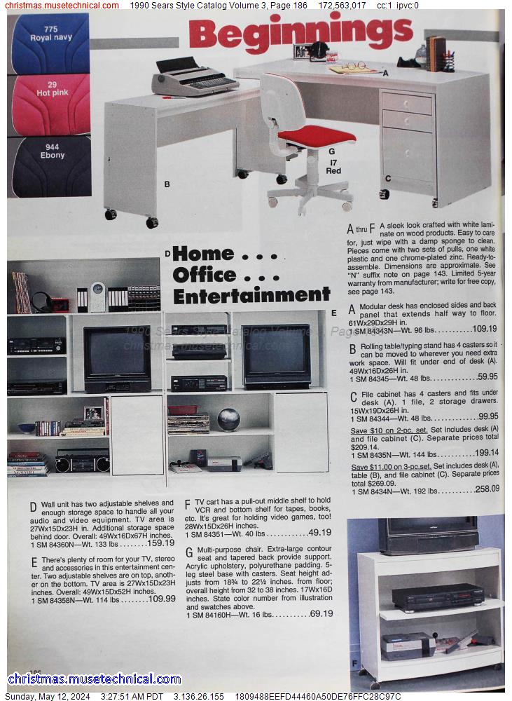 1990 Sears Style Catalog Volume 3, Page 186