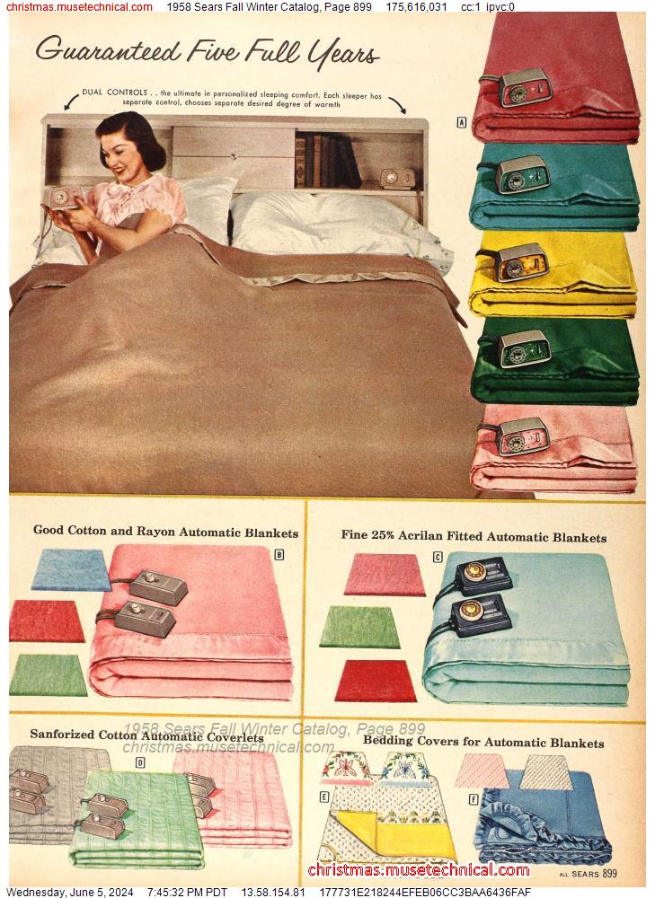 1958 Sears Fall Winter Catalog, Page 899