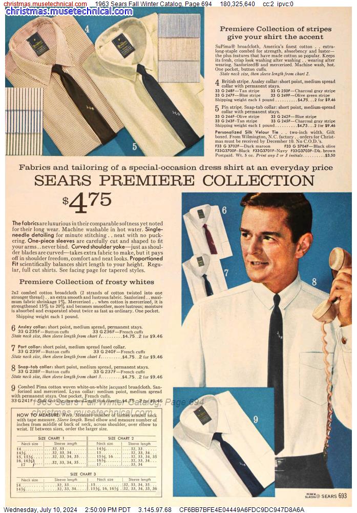 1963 Sears Fall Winter Catalog, Page 694